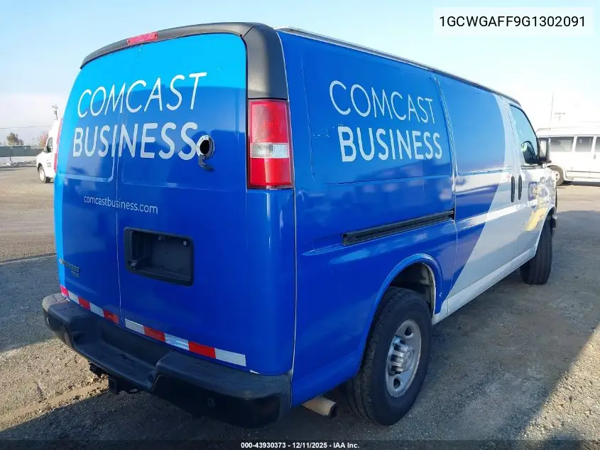 1GCWGAFF9G1302091 2016 Chevrolet Express 2500 Work Van