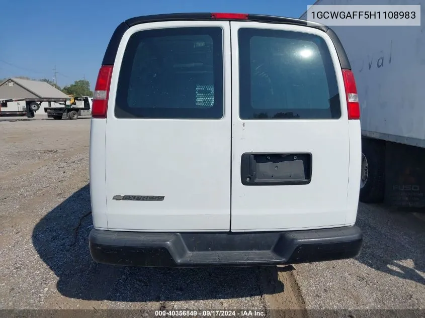 2017 Chevrolet Express 2500 Work Van VIN: 1GCWGAFF5H1108983 Lot: 40356849