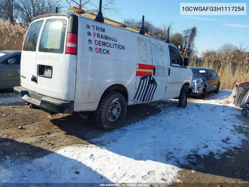 1GCWGAFG3H1117254 2017 Chevrolet Express 2500 Work Van