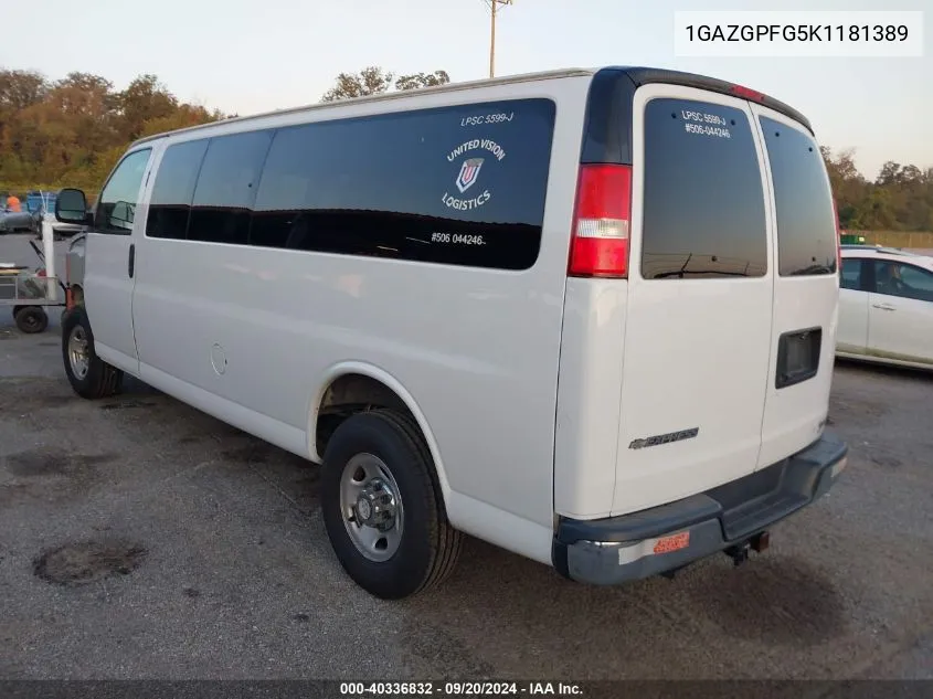 1GAZGPFG5K1181389 2019 Chevrolet Express 3500 Lt