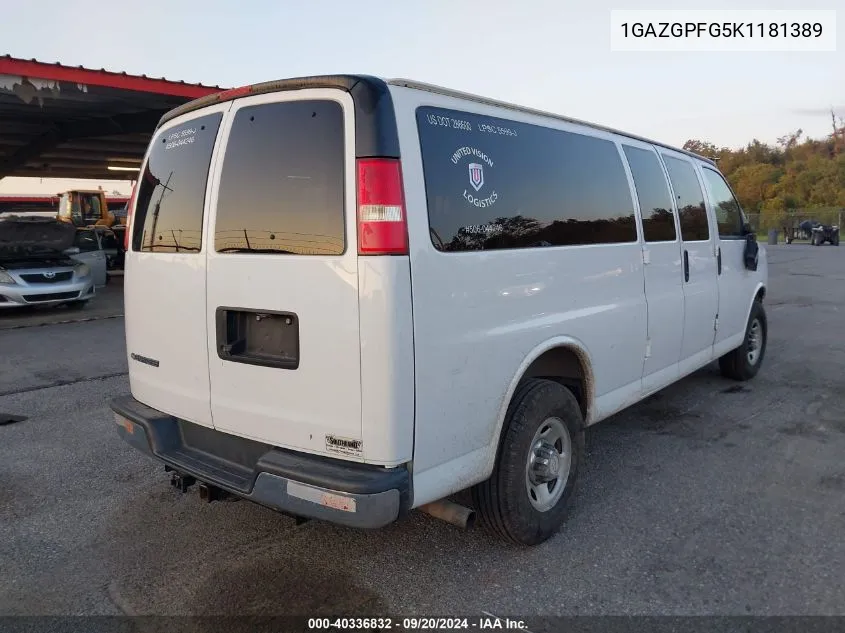 1GAZGPFG5K1181389 2019 Chevrolet Express 3500 Lt