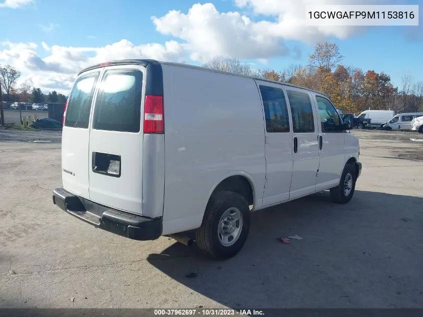 2021 Chevrolet Express Cargo Rwd 2500 Regular VIN: 1GCWGAFP9M1153816 Lot: 37962697