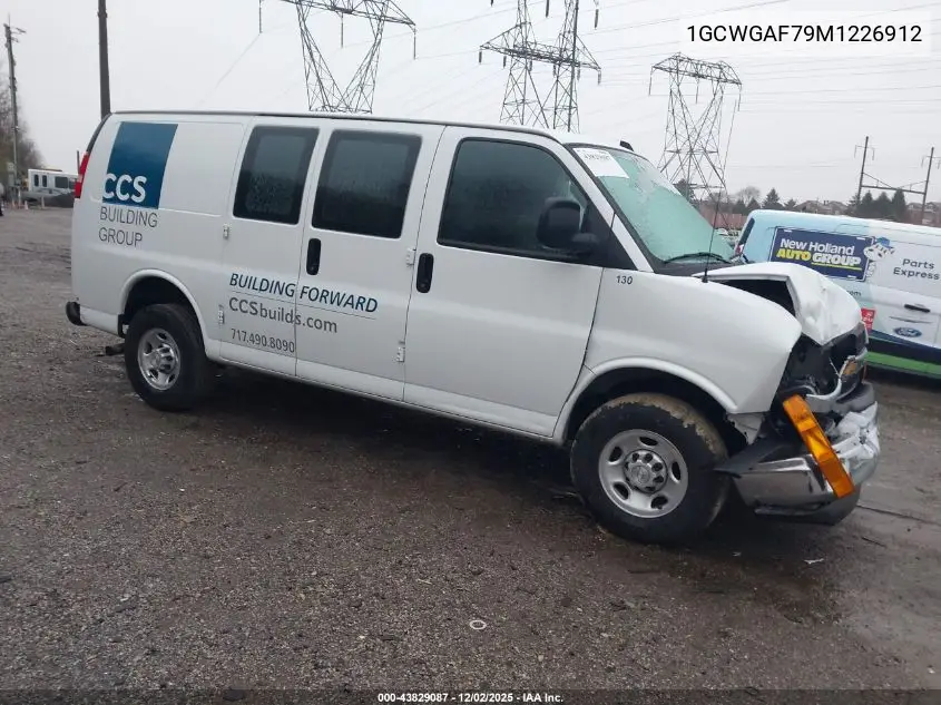 1GCWGAF79M1226912 2021 Chevrolet Express Cargo Rwd 2500 Regular Wheelbase Wt
