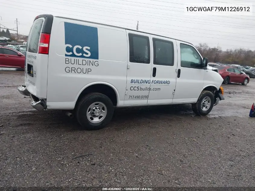1GCWGAF79M1226912 2021 Chevrolet Express Cargo Rwd 2500 Regular Wheelbase Wt