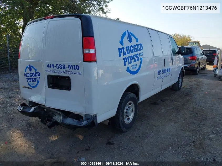 2022 Chevrolet Express Cargo Rwd 2500 Extended Wheelbase Wt VIN: 1GCWGBF76N1213476 Lot: 40383461