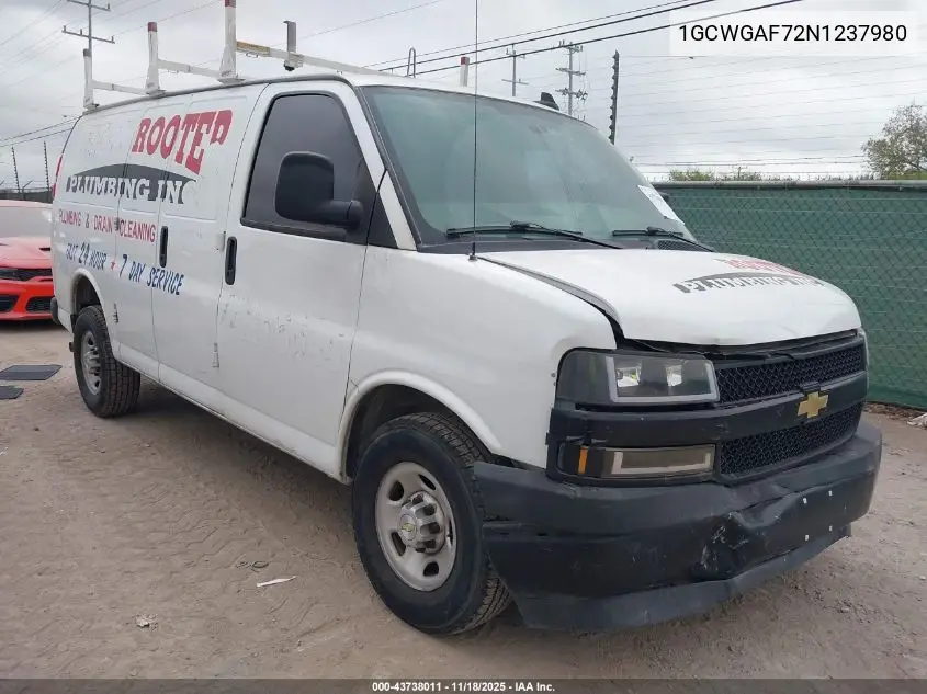 1GCWGAF72N1237980 2022 Chevrolet Express Cargo Rwd 2500 Regular Wheelbase Wt