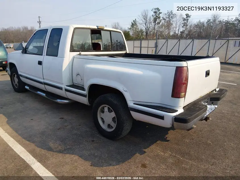 2GCEC19K3N1193327 1992 Chevrolet Gmt-400 C1500