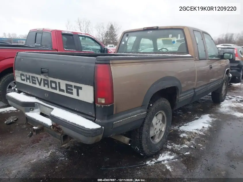 2GCEK19K0R1209220 1994 Chevrolet Gmt-400 K1500