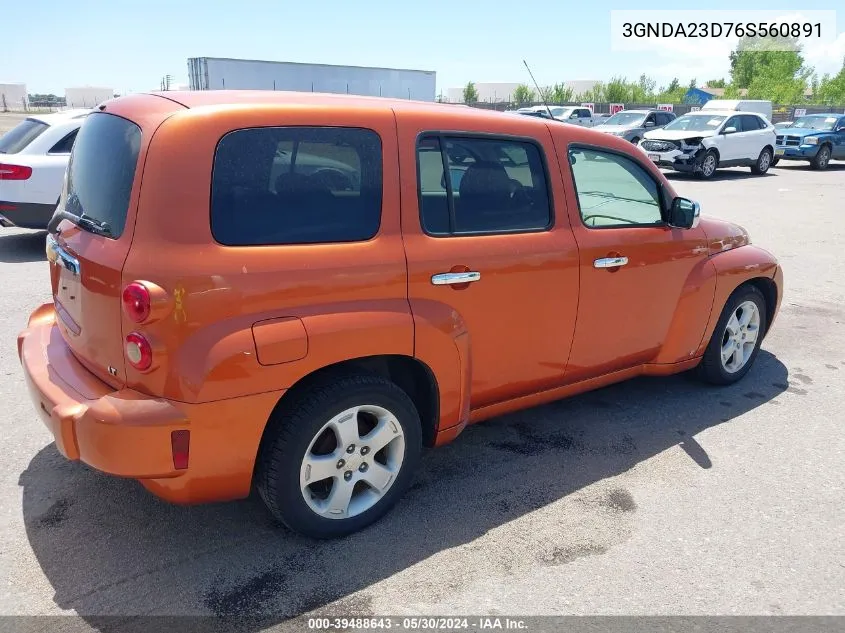 2006 Chevrolet Hhr Lt VIN: 3GNDA23D76S560891 Lot: 39488643