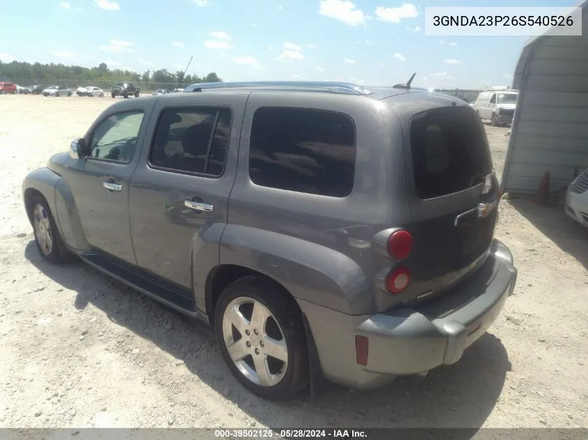 2006 Chevrolet Hhr Lt VIN: 3GNDA23P26S540526 Lot: 39502125