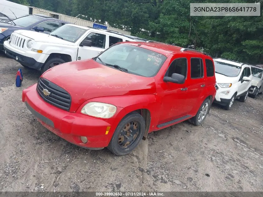 2006 Chevrolet Hhr Lt VIN: 3GNDA23P86S641778 Lot: 39992633