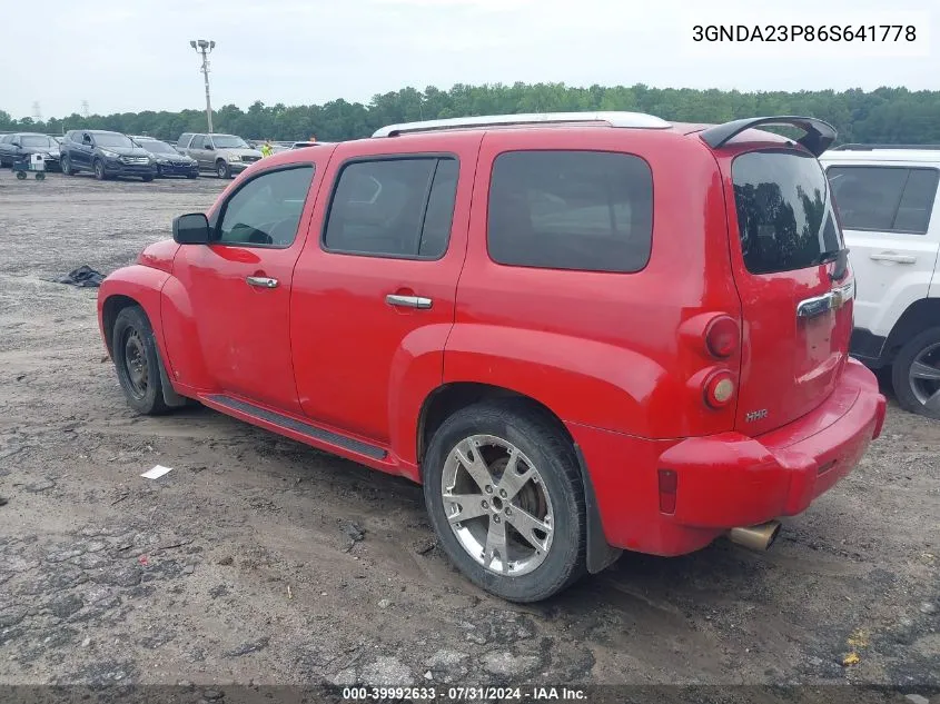 2006 Chevrolet Hhr Lt VIN: 3GNDA23P86S641778 Lot: 39992633