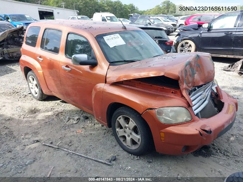 2006 Chevrolet Hhr Lt VIN: 3GNDA23D16S611690 Lot: 40147843