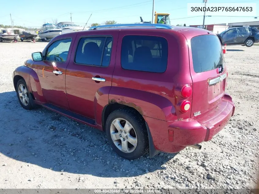 2006 Chevrolet Hhr Lt VIN: 3GNDA23P76S647653 Lot: 40420460