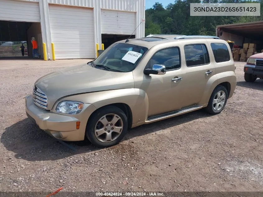 2006 Chevrolet Hhr Lt VIN: 3GNDA23D26S651423 Lot: 40424824