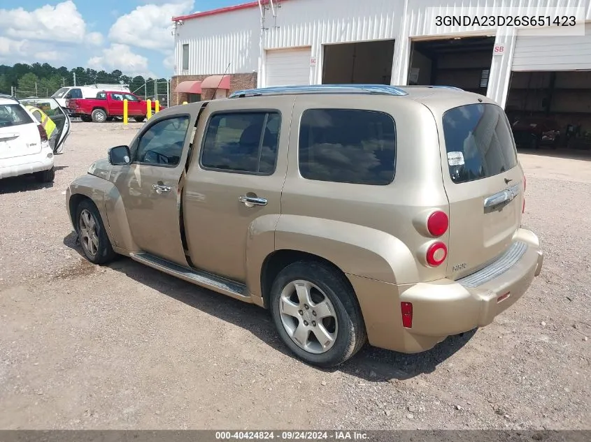 2006 Chevrolet Hhr Lt VIN: 3GNDA23D26S651423 Lot: 40424824