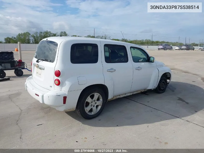 2007 Chevrolet Hhr Lt VIN: 3GNDA33P87S538514 Lot: 37916666