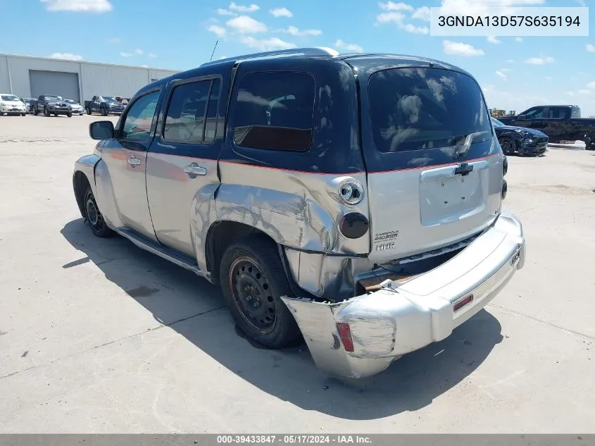 2007 Chevrolet Hhr Ls VIN: 3GNDA13D57S635194 Lot: 39433847