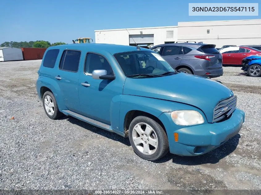 2007 Chevrolet Hhr Lt VIN: 3GNDA23D67S547115 Lot: 39514027