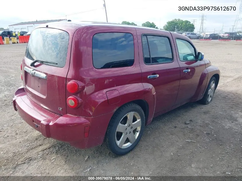 2007 Chevrolet Hhr Lt VIN: 3GNDA33P97S612670 Lot: 39579078