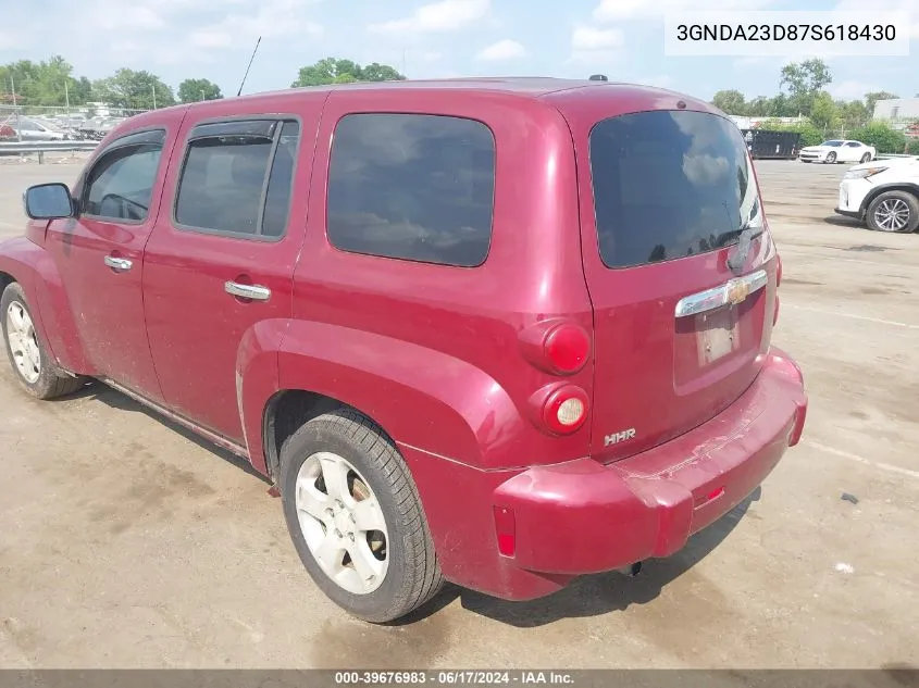 2007 Chevrolet Hhr Lt VIN: 3GNDA23D87S618430 Lot: 39676983