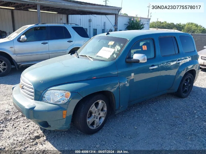 2007 Chevrolet Hhr Lt VIN: 3GNDA23D77S578017 Lot: 40061314