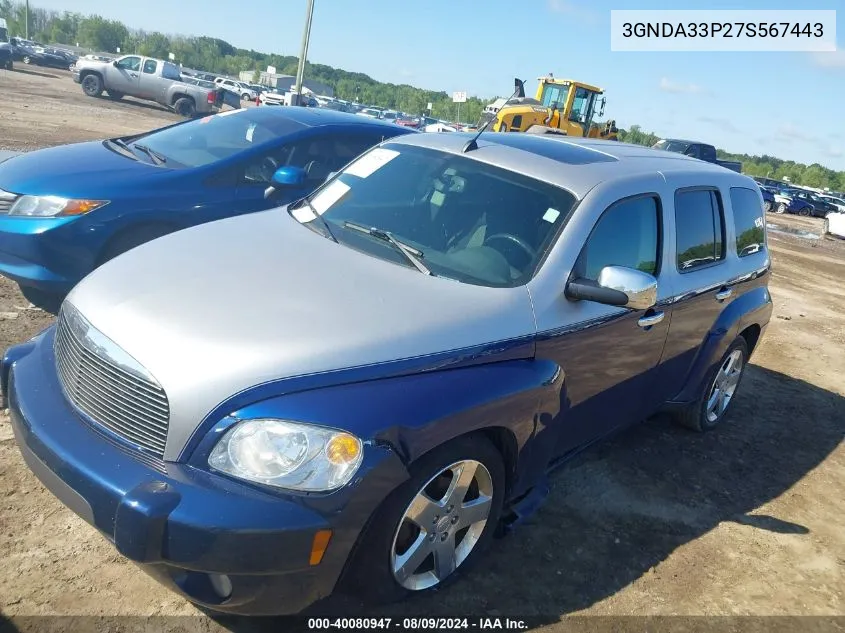 2007 Chevrolet Hhr Lt VIN: 3GNDA33P27S567443 Lot: 40080947