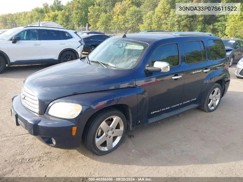 2007 Chevrolet Hhr Lt VIN: 3GNDA33P07S611522 Lot: 40356300