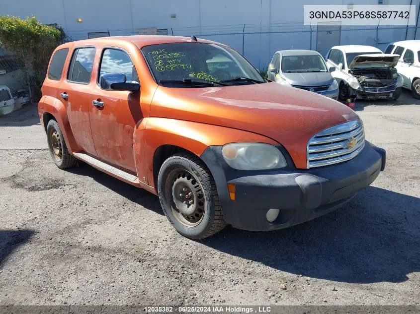 2008 Chevrolet Hhr Lt VIN: 3GNDA53P68S587742 Lot: 12035382