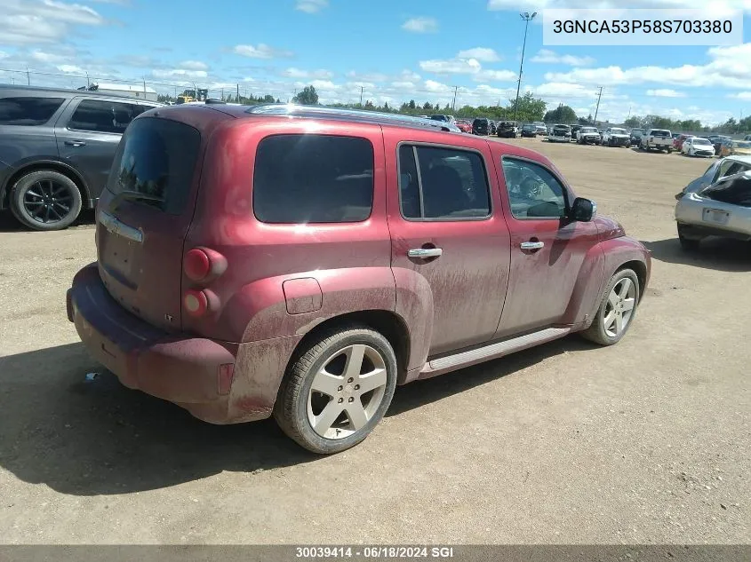 2008 Chevrolet Hhr Lt VIN: 3GNCA53P58S703380 Lot: 30039414