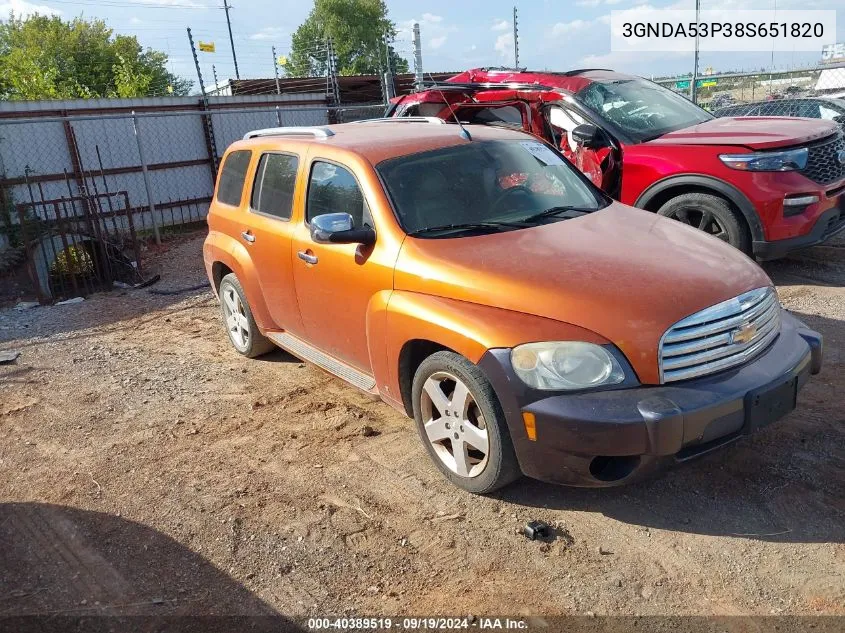 2008 Chevrolet Hhr Lt VIN: 3GNDA53P38S651820 Lot: 40389519