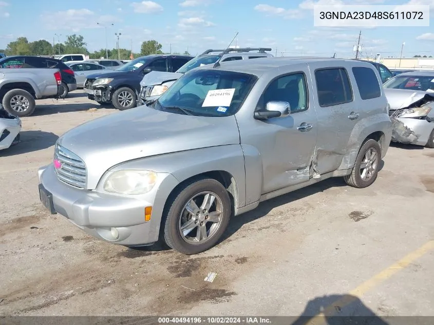 2008 Chevrolet Hhr Lt VIN: 3GNDA23D48S611072 Lot: 40494196