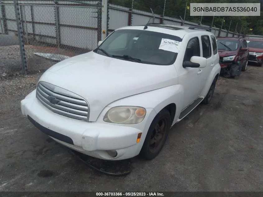 2010 Chevrolet Hhr Lt W/1Lt VIN: 3GNBABDB7AS536040 Lot: 36703366