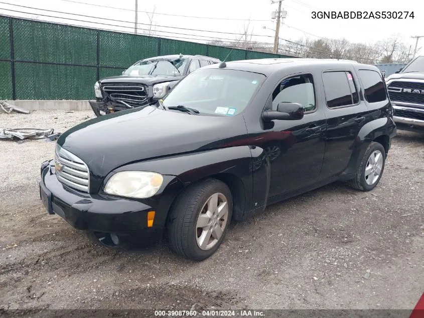 2010 Chevrolet Hhr Lt VIN: 3GNBABDB2AS530274 Lot: 39087960