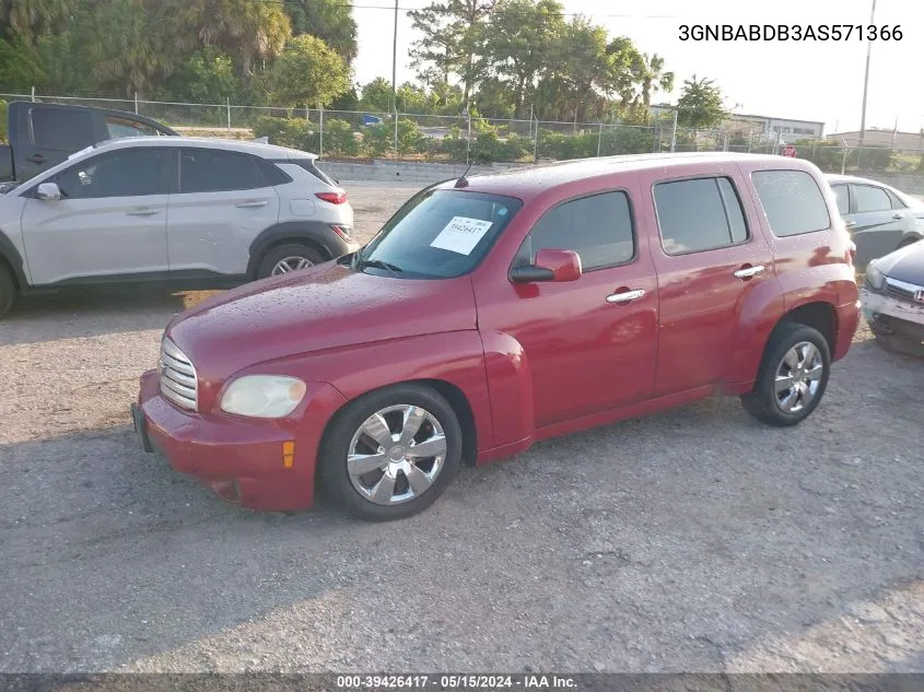 2010 Chevrolet Hhr Lt VIN: 3GNBABDB3AS571366 Lot: 39426417