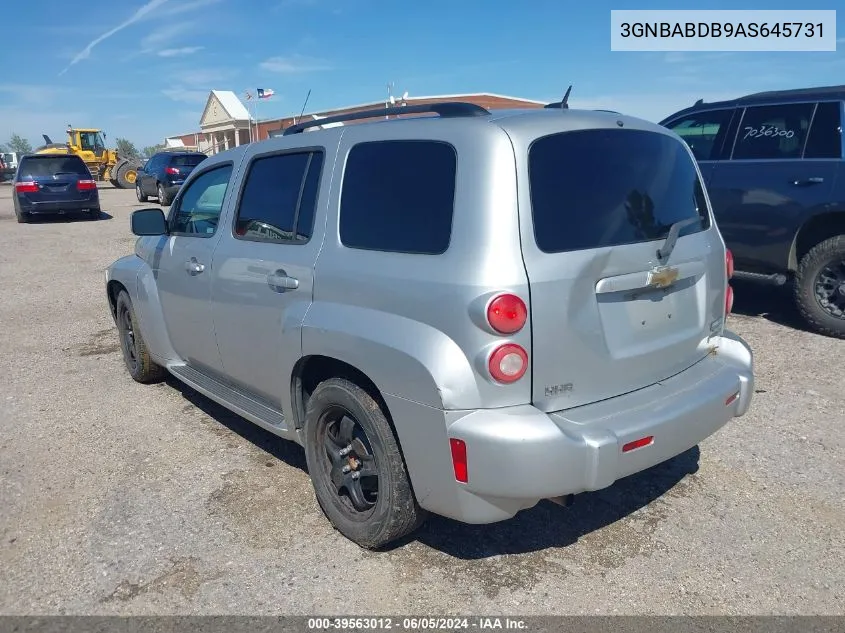 2010 Chevrolet Hhr Lt VIN: 3GNBABDB9AS645731 Lot: 39563012