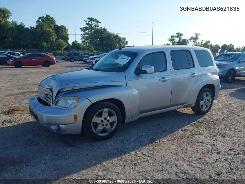 2010 Chevrolet Hhr Lt VIN: 3GNBABDB0AS621835 Lot: 39586726