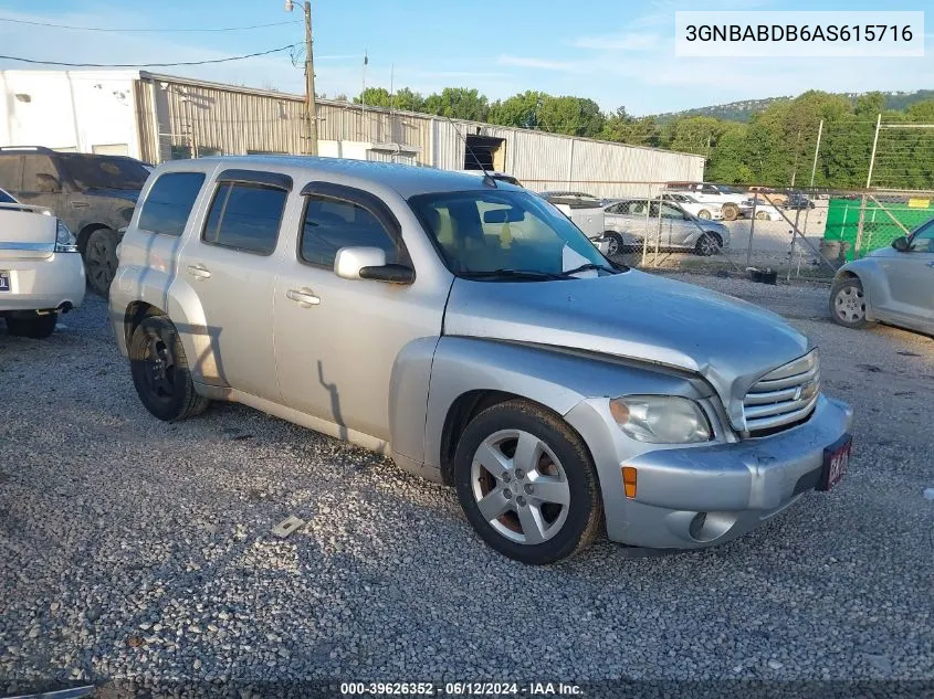 2010 Chevrolet Hhr Lt VIN: 3GNBABDB6AS615716 Lot: 39626352