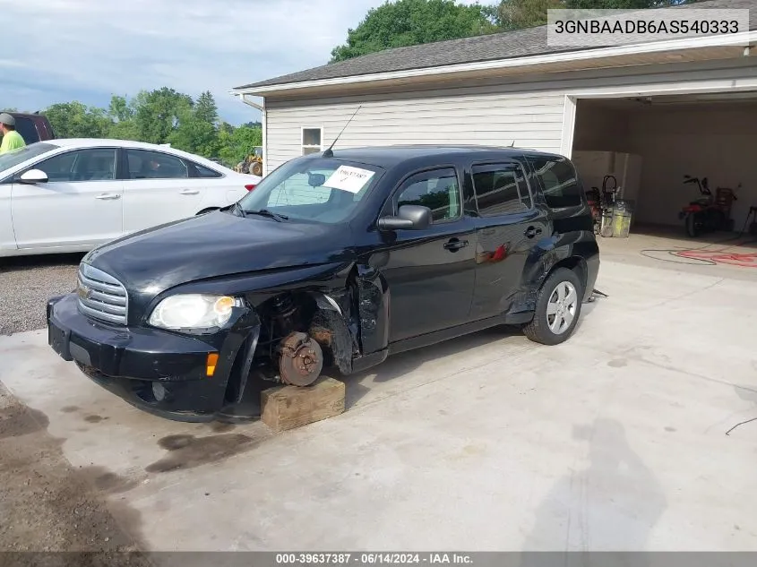 2010 Chevrolet Hhr Ls VIN: 3GNBAADB6AS540333 Lot: 39637387