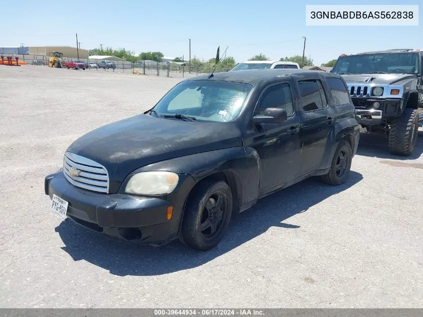 2010 Chevrolet Hhr Lt VIN: 3GNBABDB6AS562838 Lot: 39644934