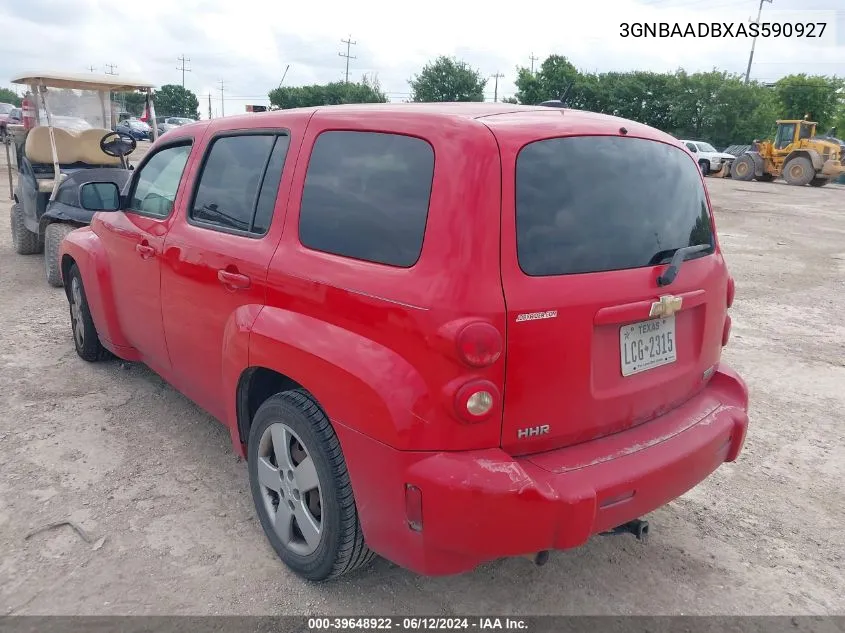 2010 Chevrolet Hhr Ls VIN: 3GNBAADBXAS590927 Lot: 39648922