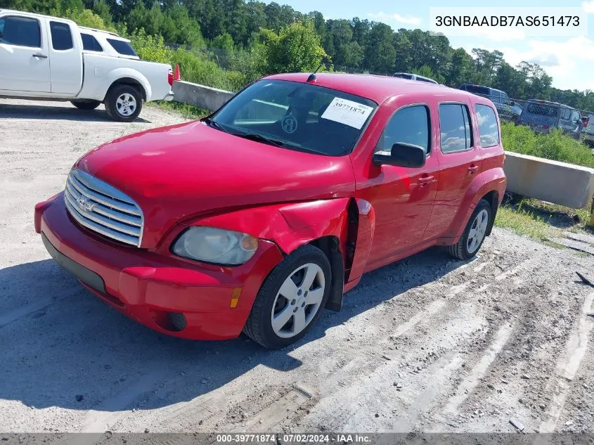 2010 Chevrolet Hhr Ls VIN: 3GNBAADB7AS651473 Lot: 39771874