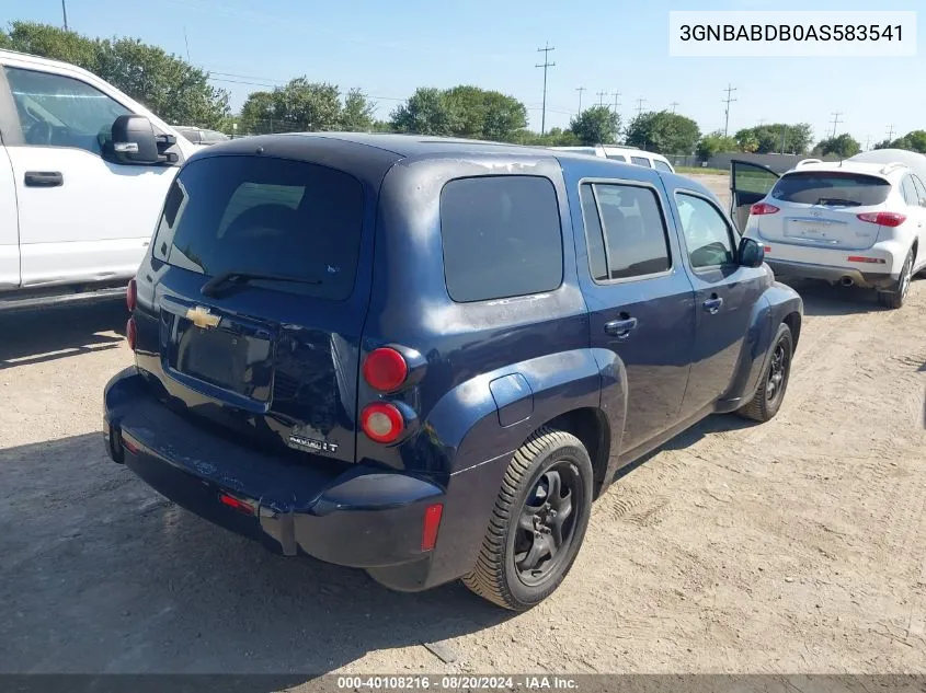 2010 Chevrolet Hhr Lt VIN: 3GNBABDB0AS583541 Lot: 40108216