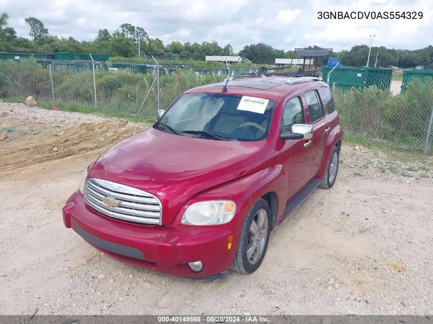 2010 Chevrolet Hhr Lt VIN: 3GNBACDV0AS554329 Lot: 40149568