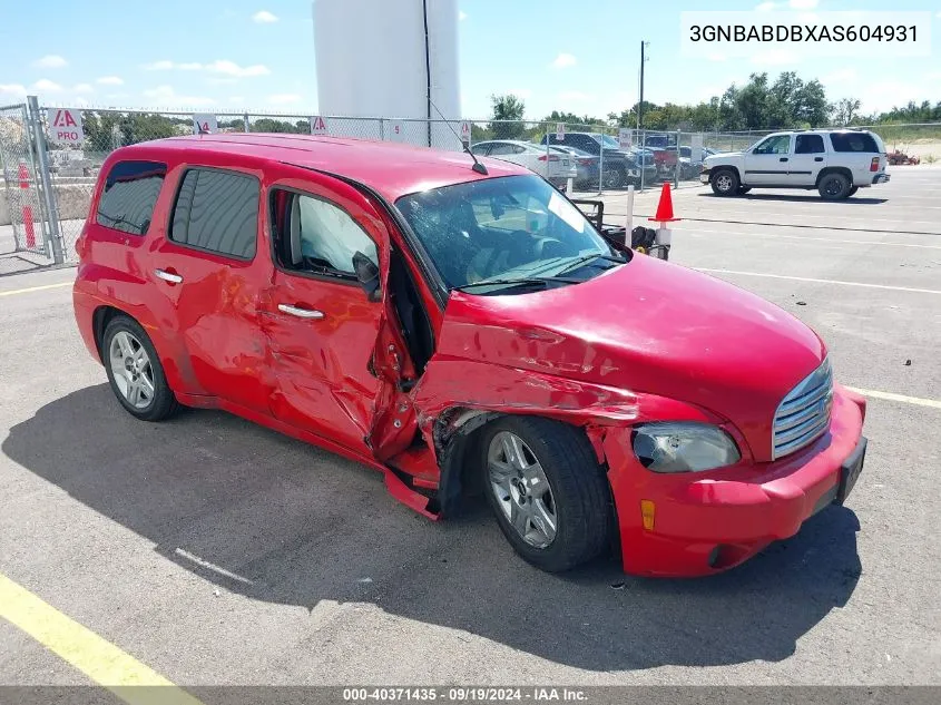 2010 Chevrolet Hhr Lt VIN: 3GNBABDBXAS604931 Lot: 40371435