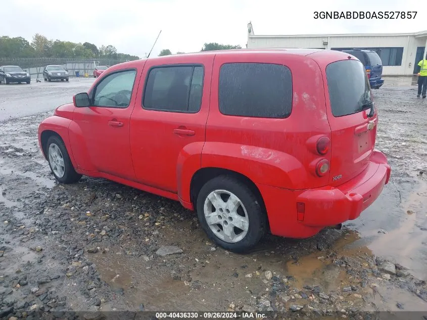 2010 Chevrolet Hhr Lt VIN: 3GNBABDB0AS527857 Lot: 40436330