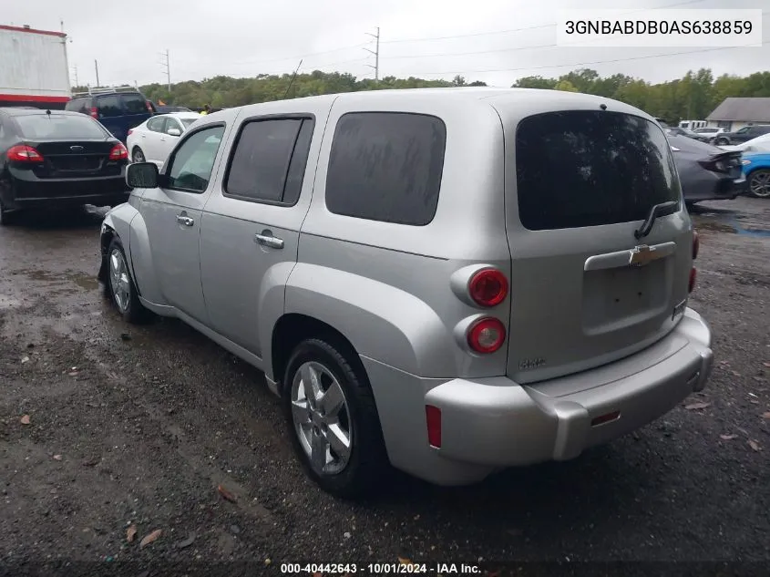 2010 Chevrolet Hhr Lt VIN: 3GNBABDB0AS638859 Lot: 40442643