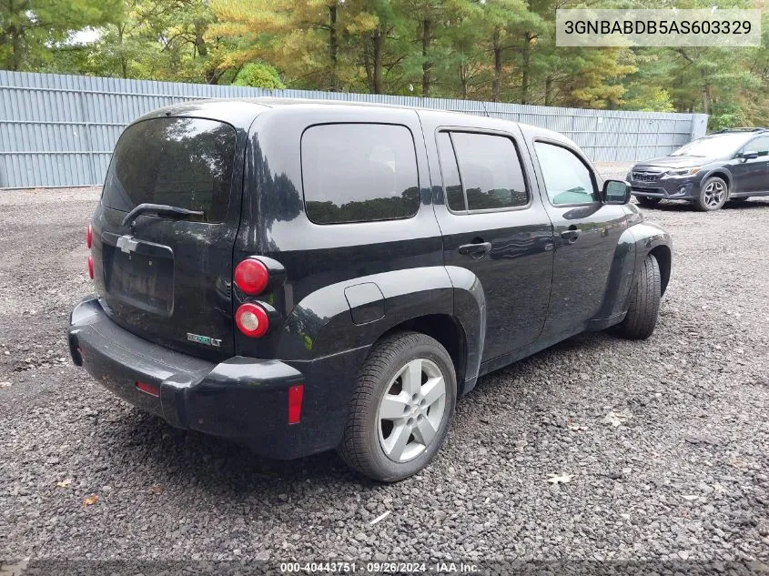 2010 Chevrolet Hhr Lt VIN: 3GNBABDB5AS603329 Lot: 40443751