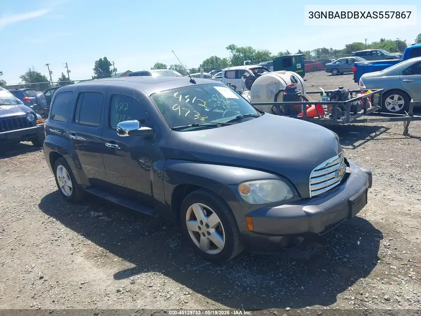 2010 Chevrolet Hhr Lt VIN: 3GNBABDBXAS557867 Lot: 45129733