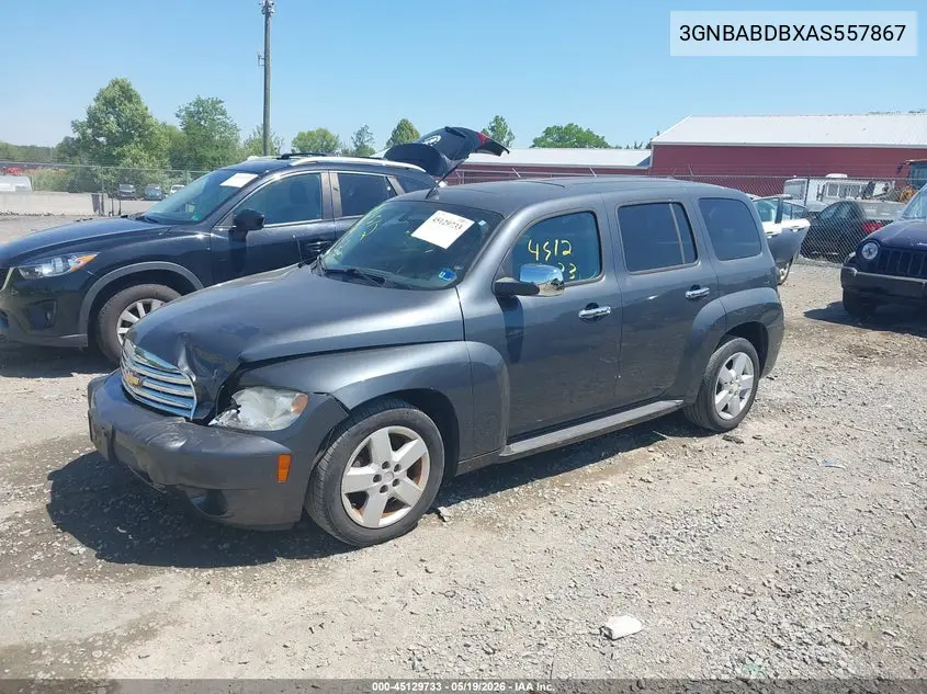 2010 Chevrolet Hhr Lt VIN: 3GNBABDBXAS557867 Lot: 45129733
